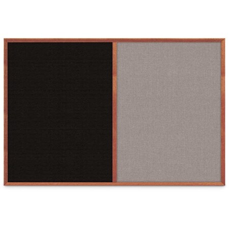 United Visual Products Slim Style Indoor Enclosed Corkboard, 30 UV503SC-SATIN-PEARL